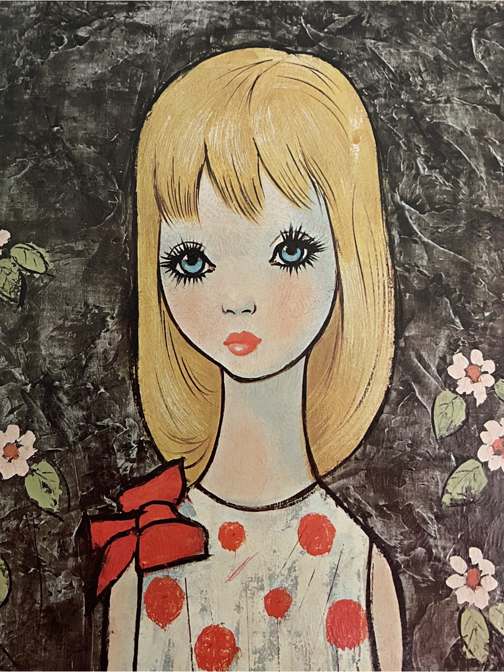Vintage 1960s Goddard "Susie" Big Eye Girl Framed Art Print MCM Kitsch Retro - Picture 4 of 10